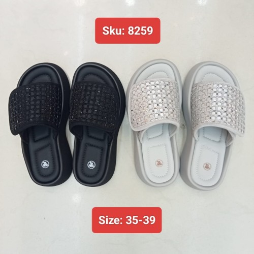 Ladies Premium Rhinestone Slide Sandal