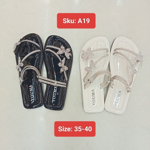 Ladies Premium Butterfly Rhinestone Sandal