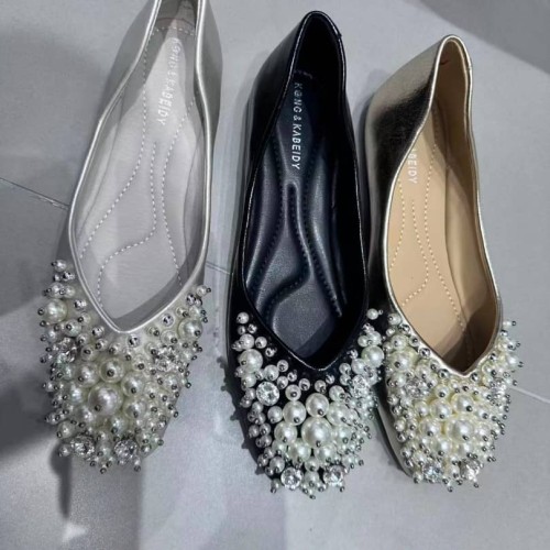 Ladies Crystal Pointed Flat Shoe