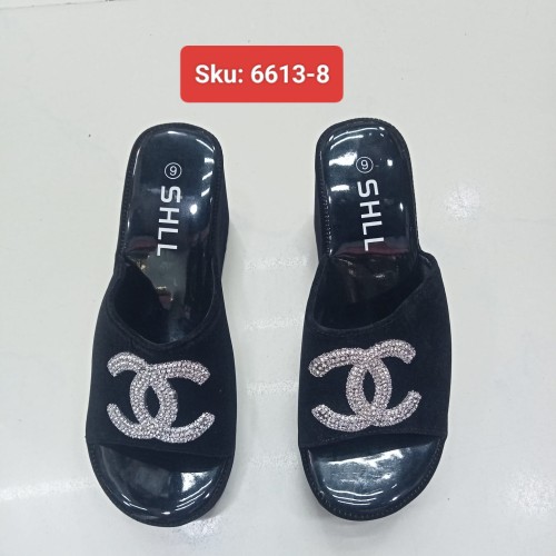 Ladies Shimmering C-Logo Wedge Slipper