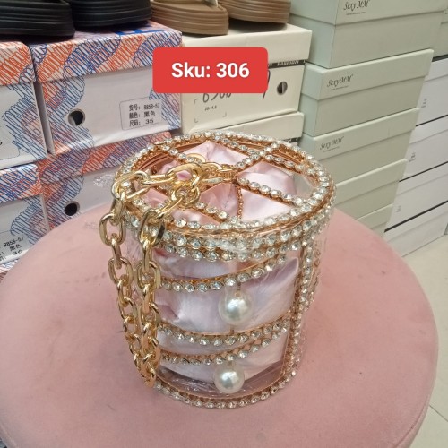 Elegant Chain-Detail Beaded Handbag