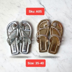 Ladies Premium Metallic Rhinestone Sandal